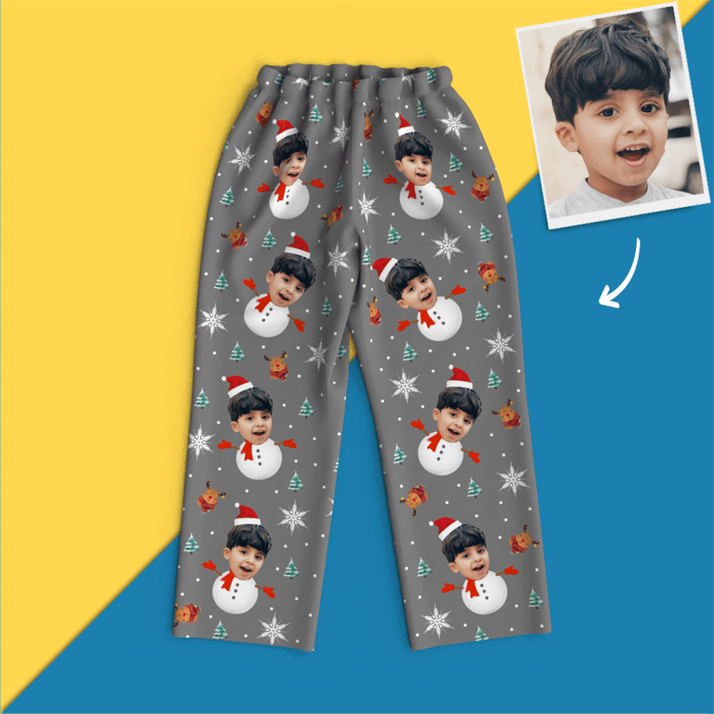 Custom Face Christmas Pajamas - Snow Man - 