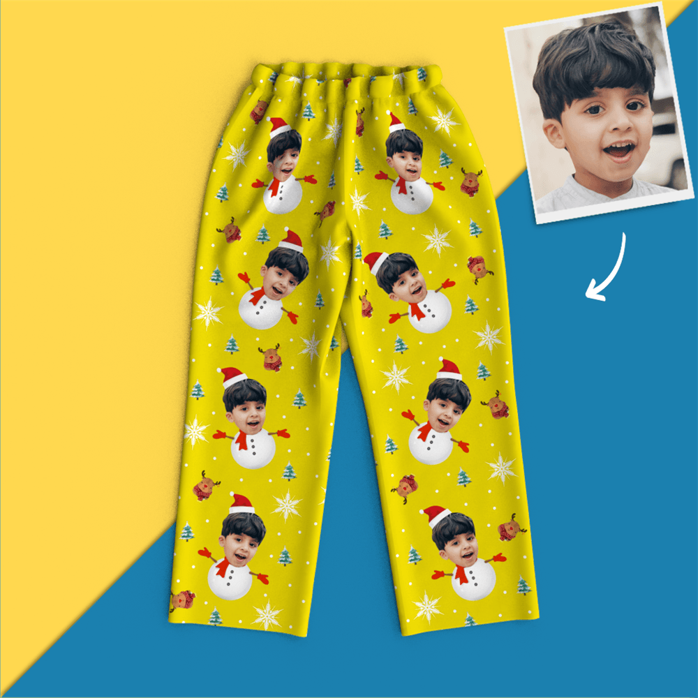 Custom Face Christmas Pajamas - Snow Man - 
