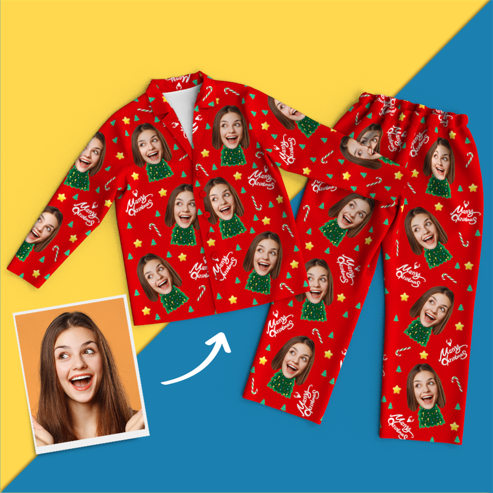 Custom Face Pajamas - Christmas Tree - 