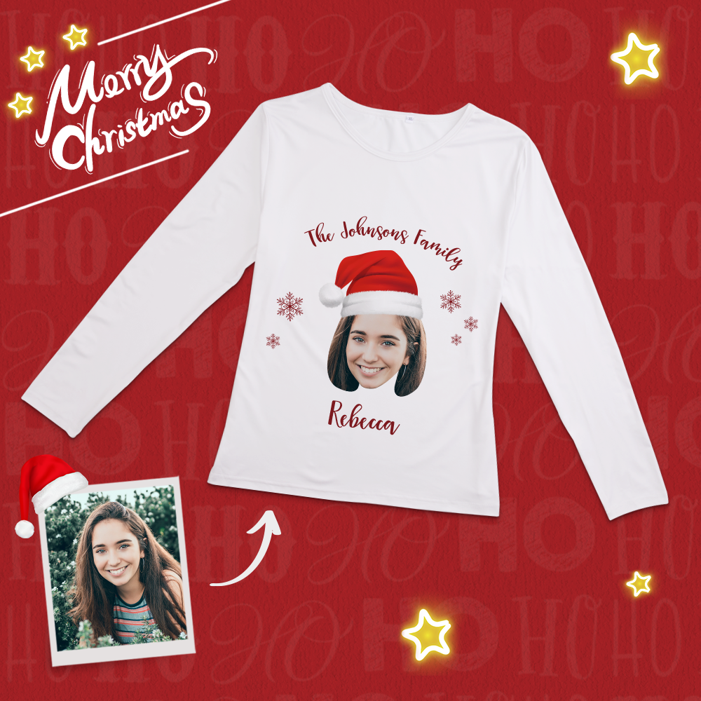 Custom Face Merry Christmas Personalized Pajamas-Pajama Tops - 