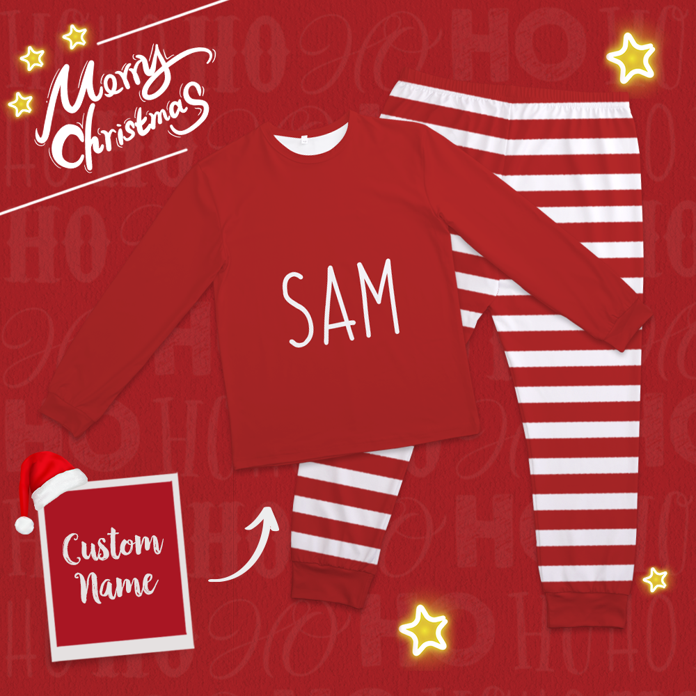 Custom Merry Christmas Pajamas Classic Red And Green Set - 