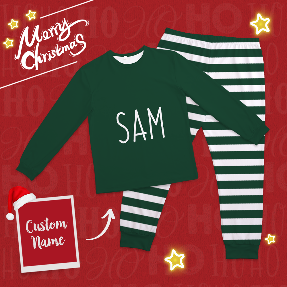 Custom Classic Red And Green Christmas Pajamas Set-Pajama Bottoms - 