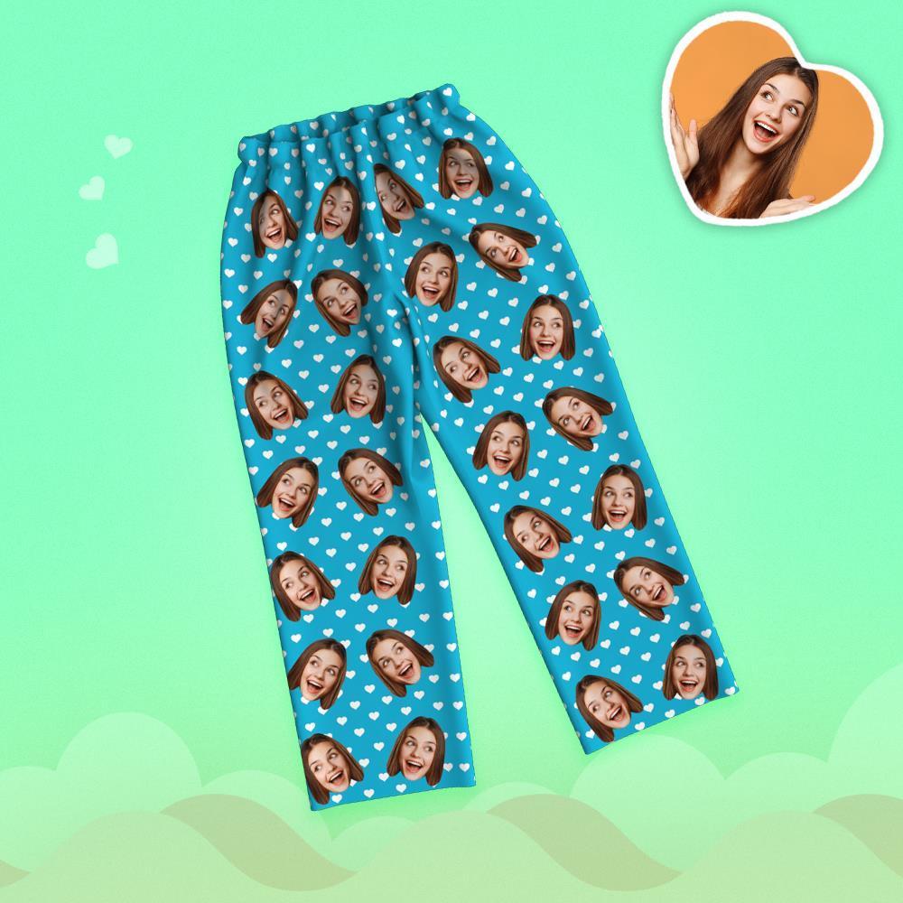 Custom Face Love Your Heart Printed Long Sleeve Pajamas - 