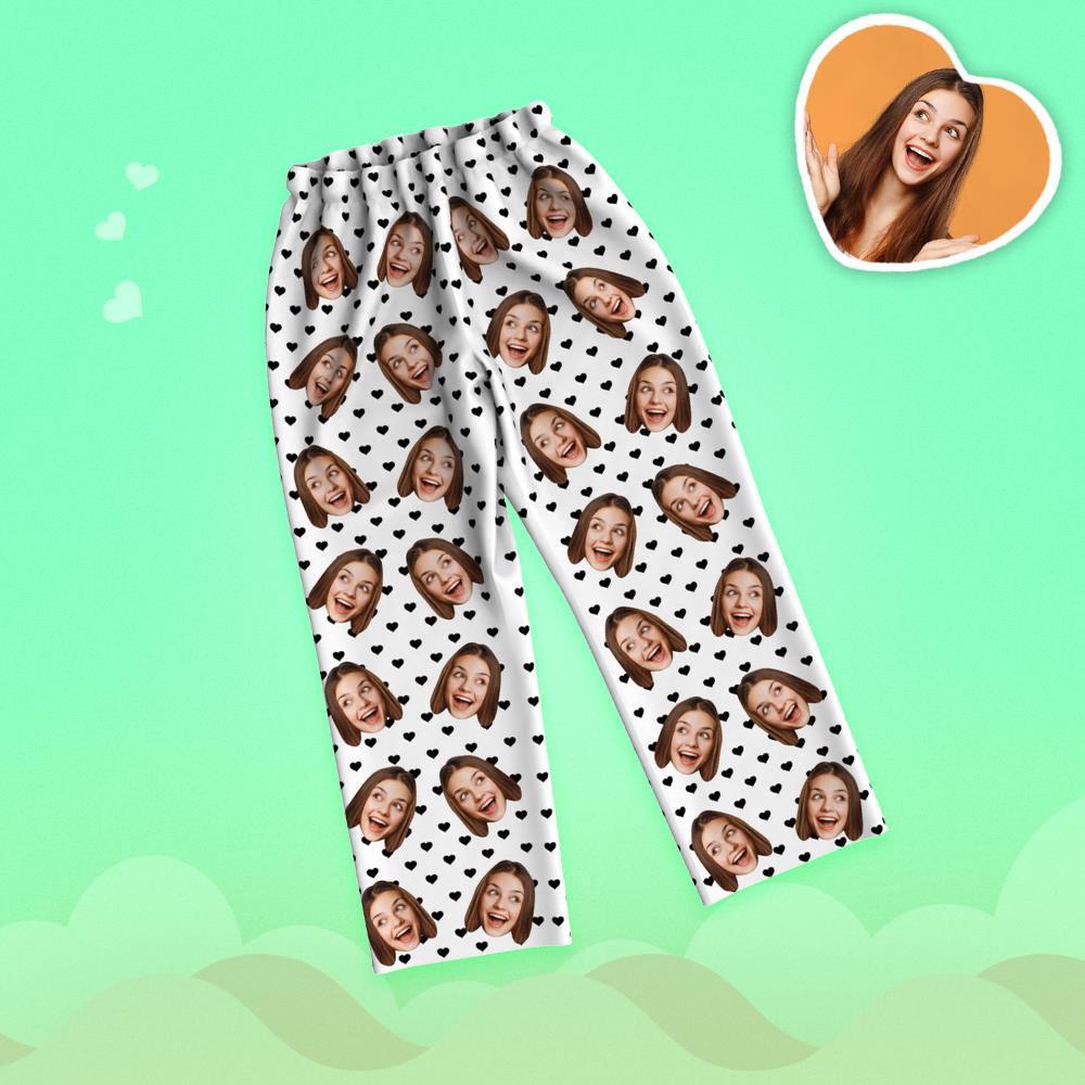 Custom Face Love Your Heart Printed Long Sleeve Pajamas - 