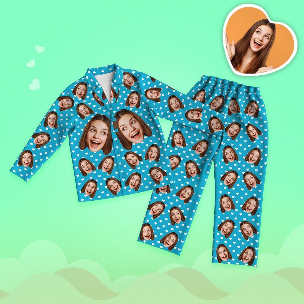 Custom Face Love Your Heart Printed Long Sleeve Pajamas - 