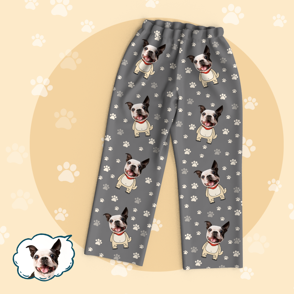 Custom Dog Face Photo Pajamas Suit - Unique Pet Gifts Idea - 