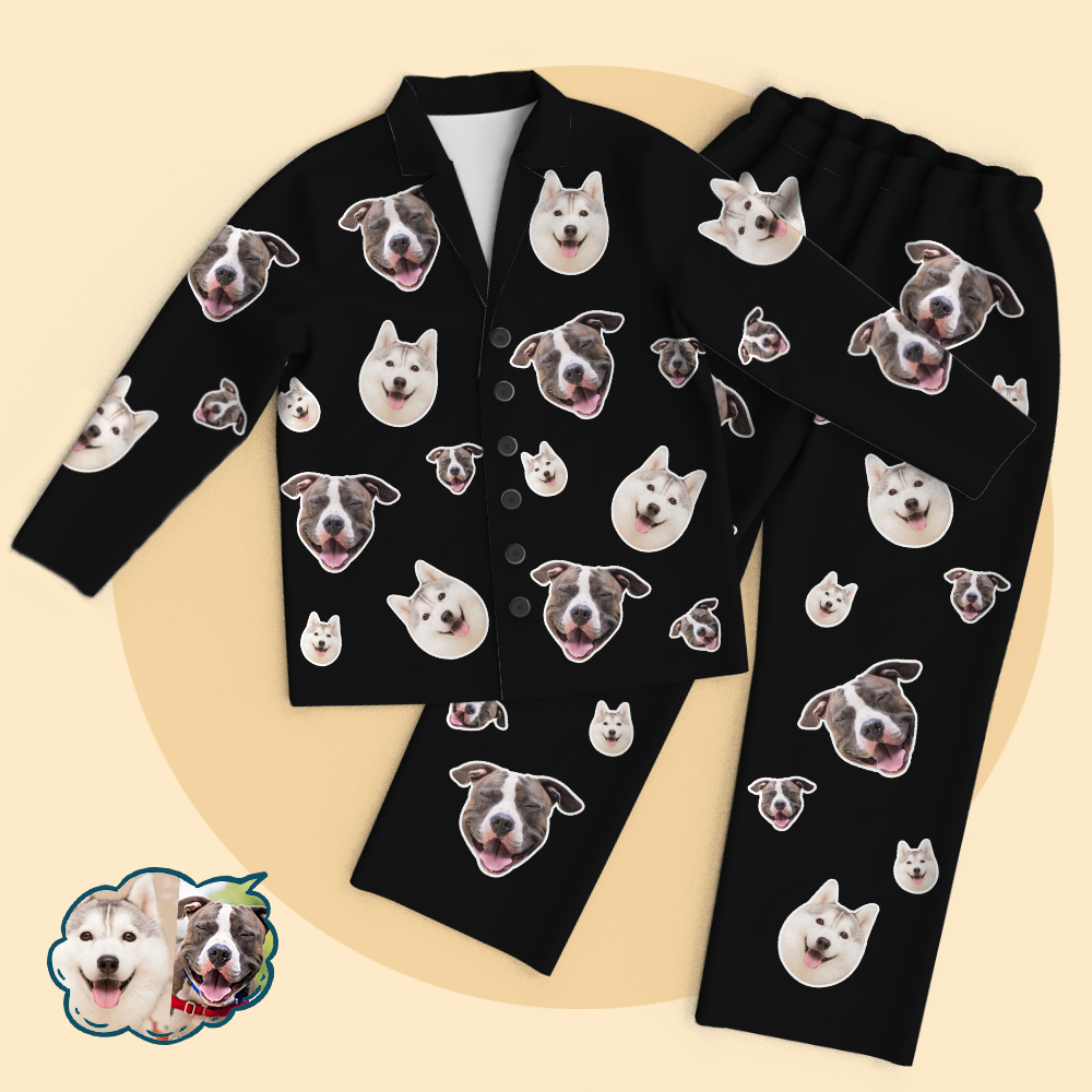 Custom Photo Pajamas Personalised Pet Face Funny Pajama Tops/Pants - 