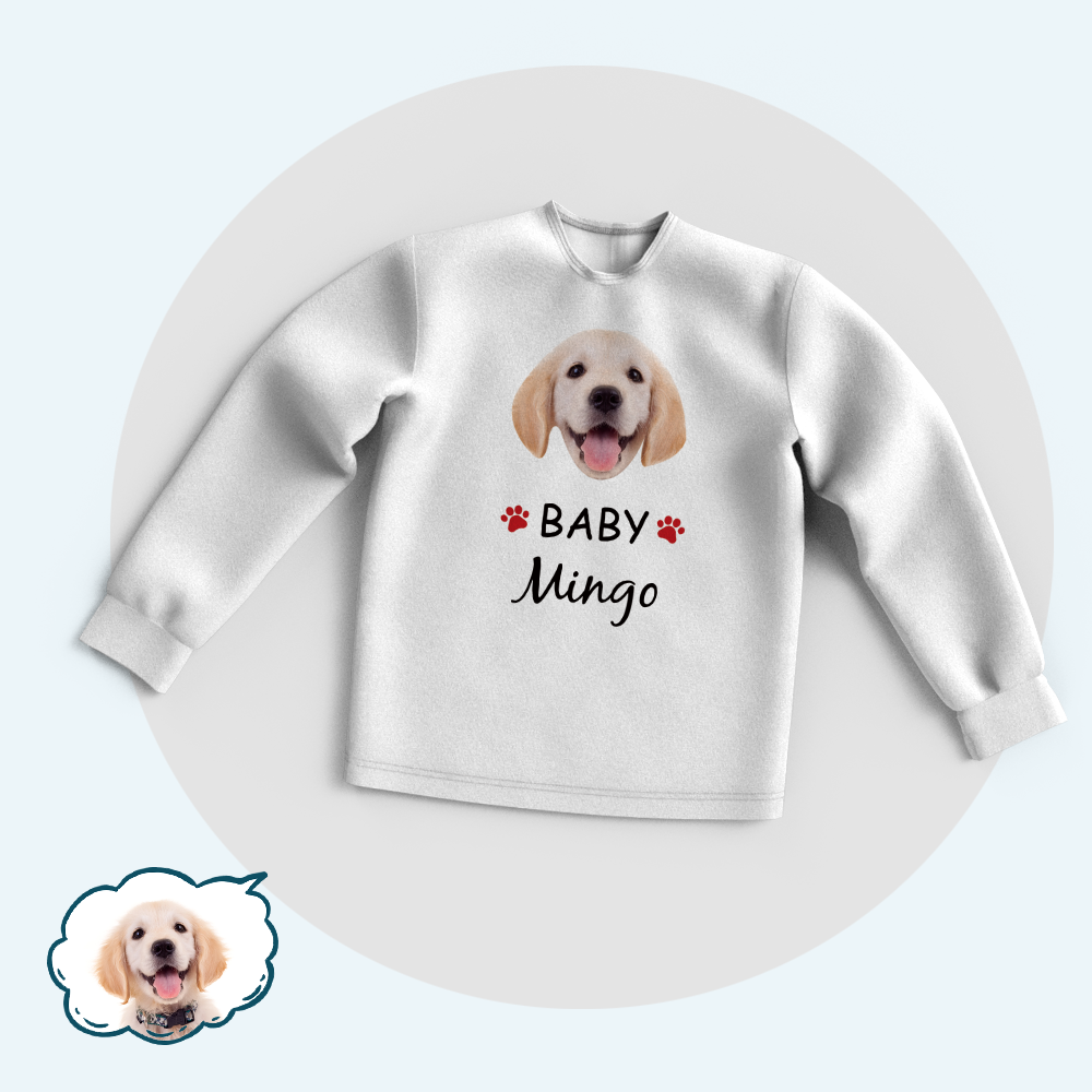 Custom Family Pajama Tops Add Photo And Name - Dog Face - 