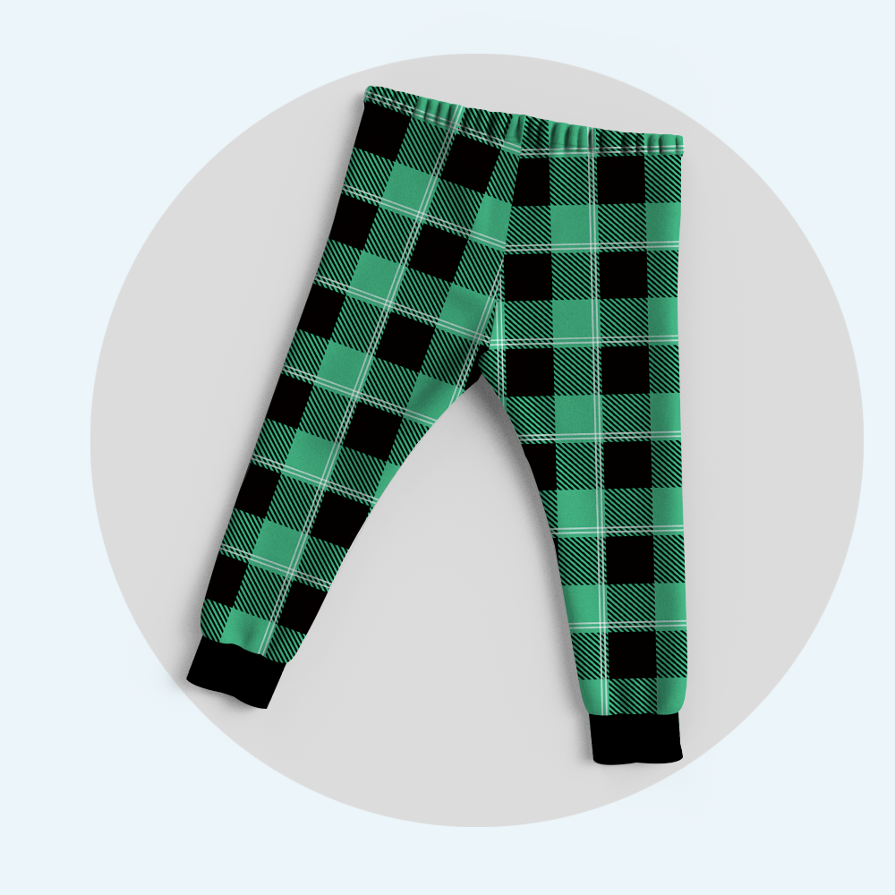 Custom Family Pajamas Classic Green Tartan Pants - 