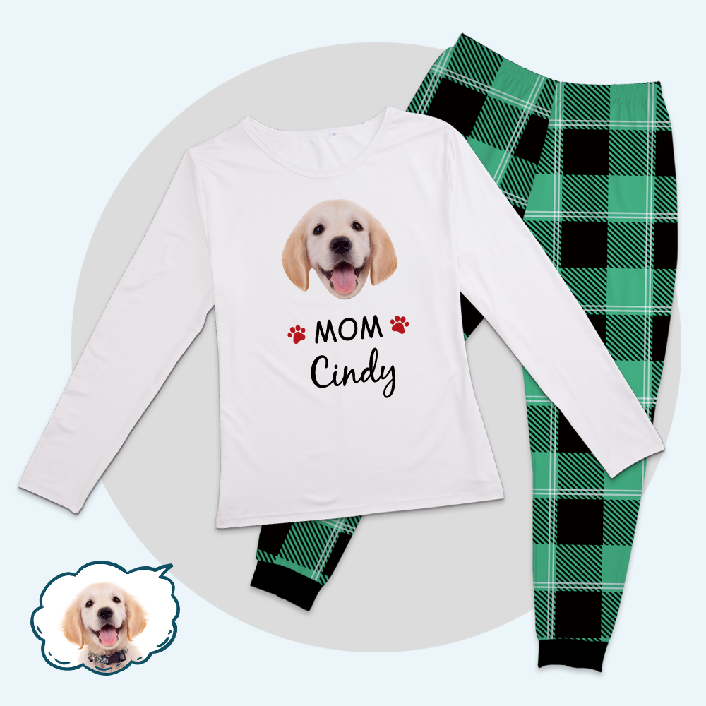 Custom Family Pajamas Classic Green Tartan Pants - 