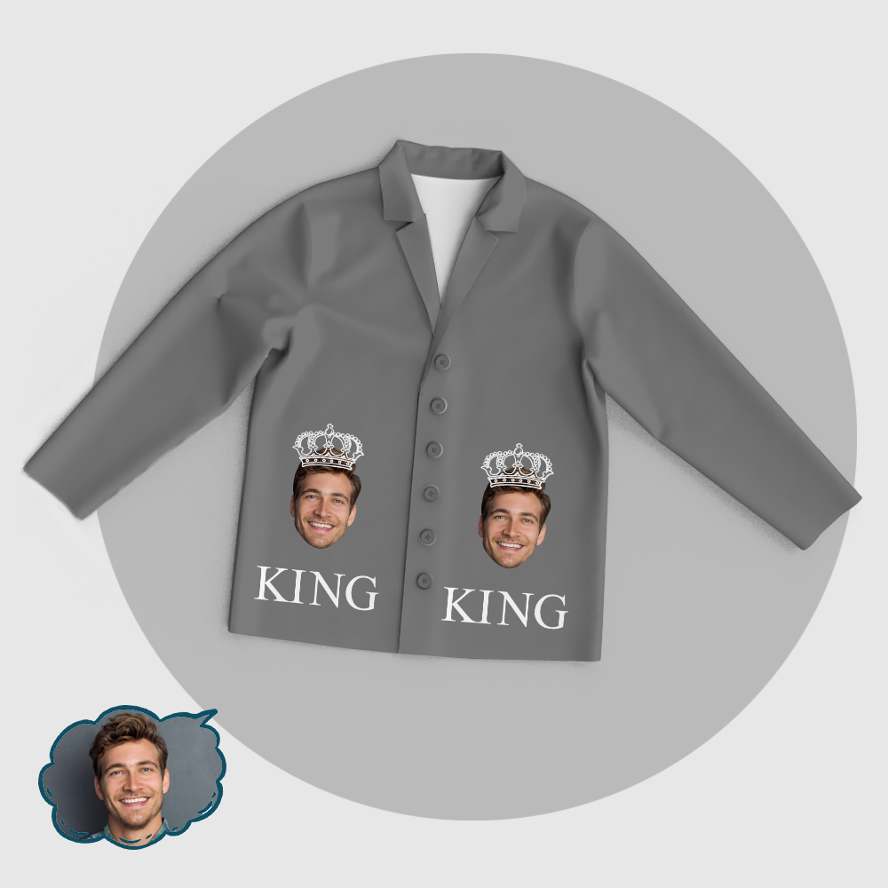 Personalized Men's King Pajamas Set Add Your Photo - 
