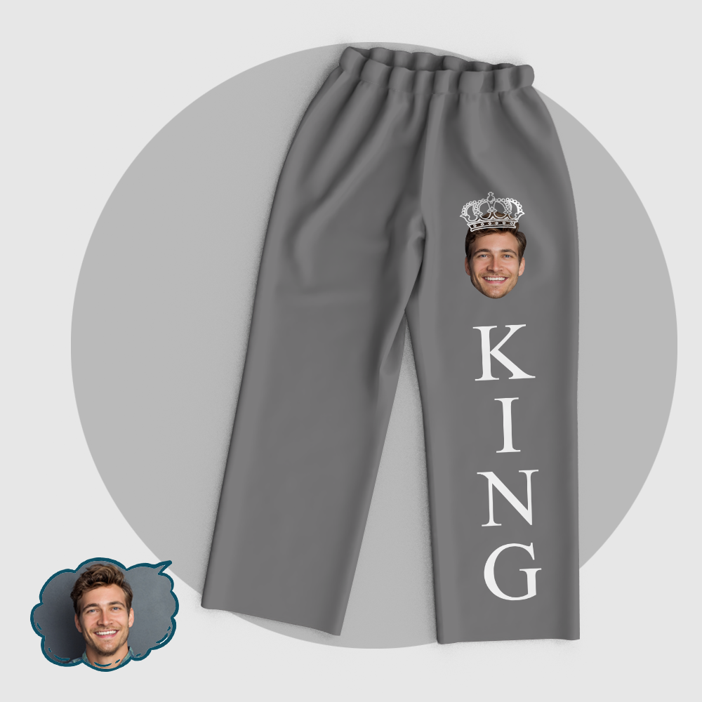Personalized Men's King Pajamas Set Add Your Photo - 