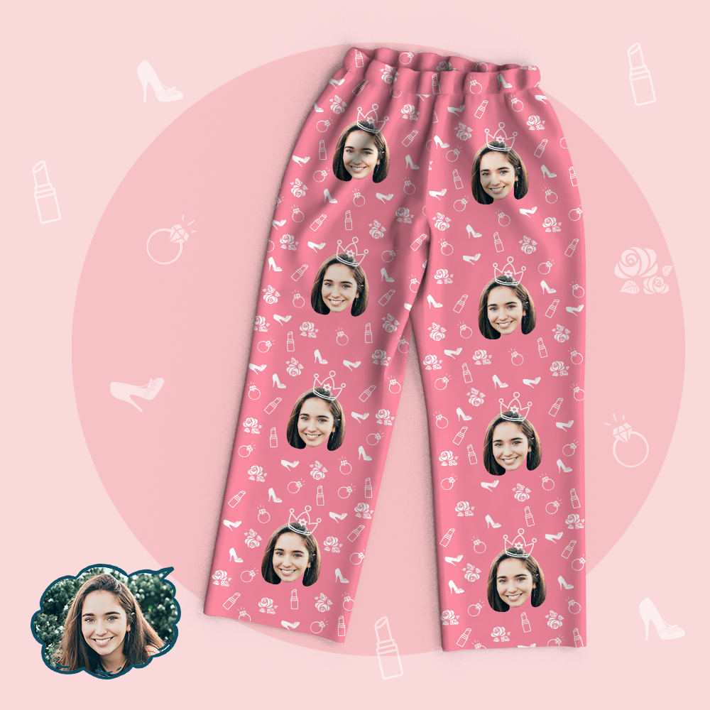 Custom Face Pajamas Set Love My Mom Personalized Mothers Day Gifts - 