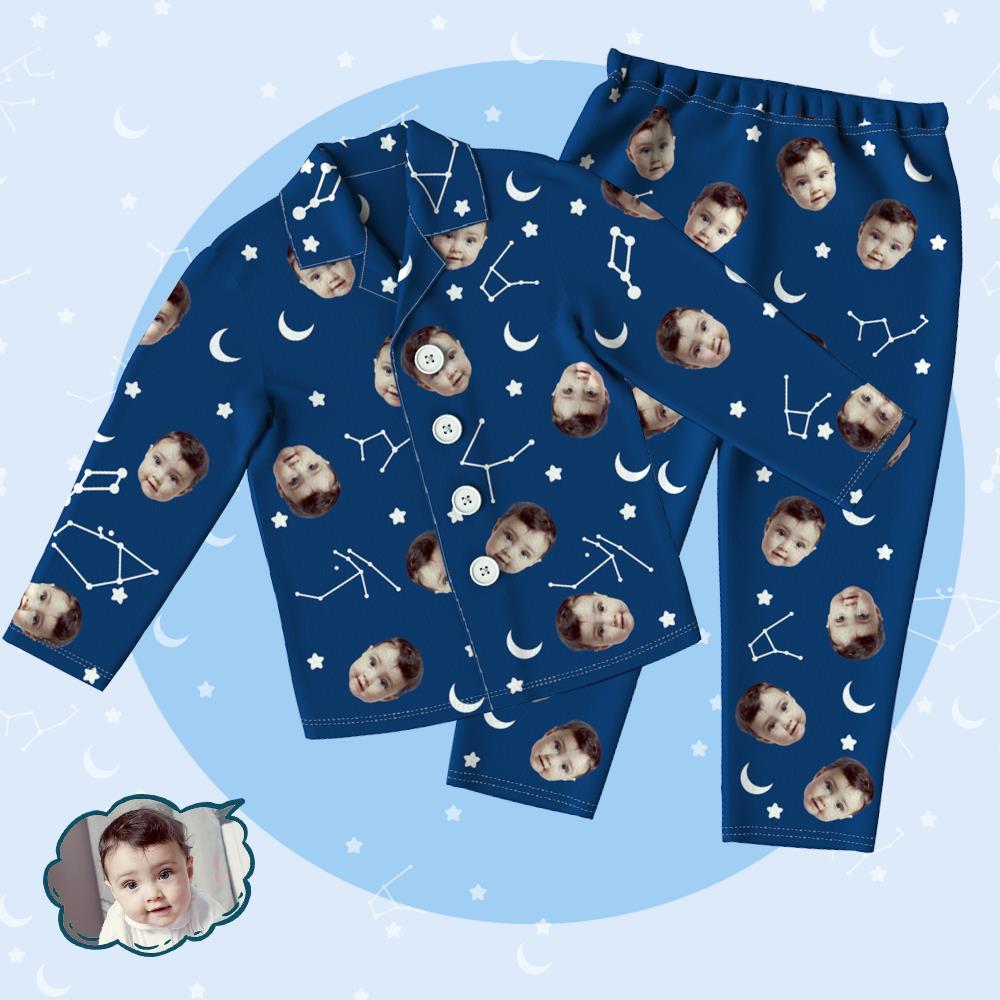 Custom Photo Family Pajamas Set Starry Sky Pajama - 