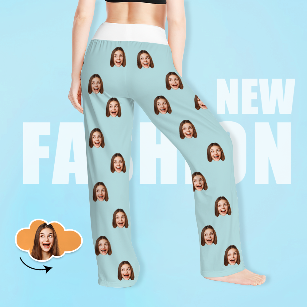 Custom Face Pants Ladie's Loose Wide-leg Pants Multiple Color Options - 