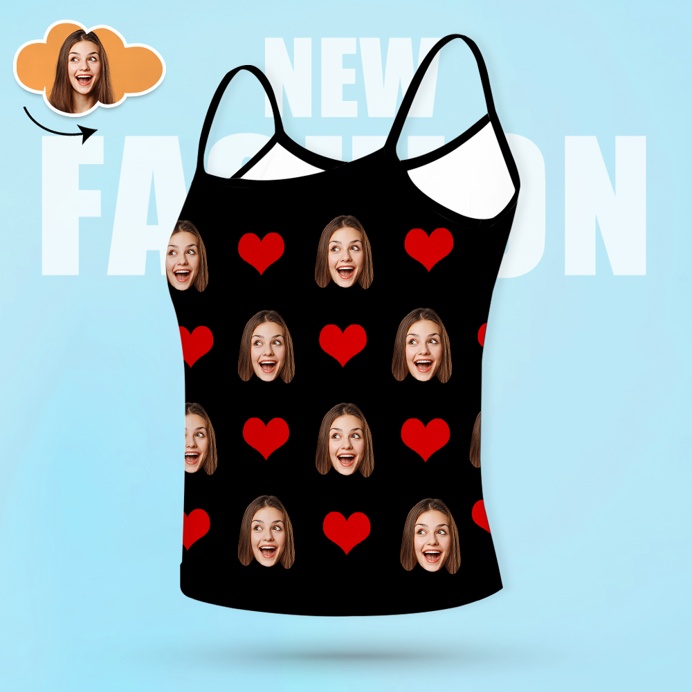 Custom Face Pants Ladie's Loose Wide-leg Pants Heart Pattern - 