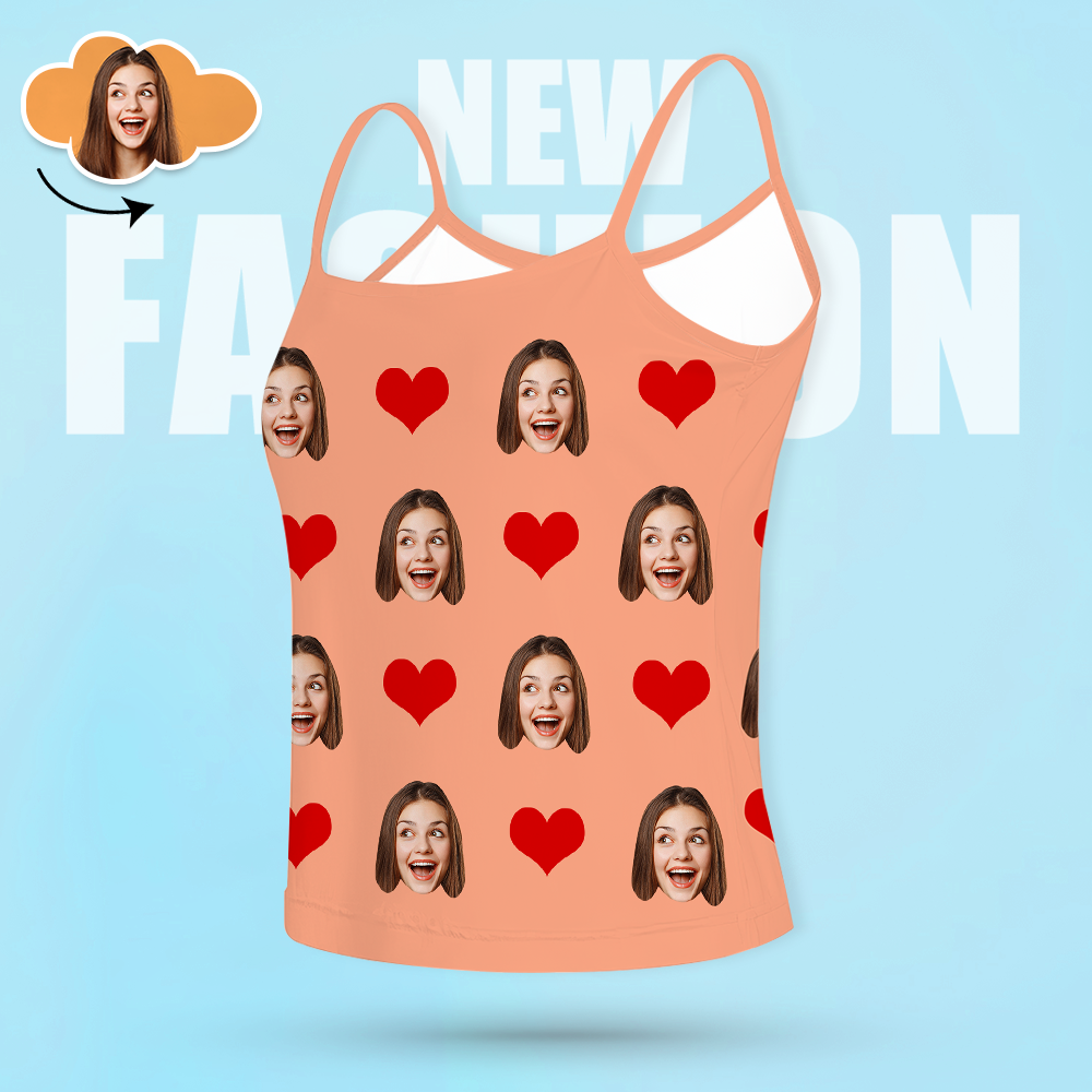 Custom Face Pants Ladie's Loose Wide-leg Pants Heart Pattern - 