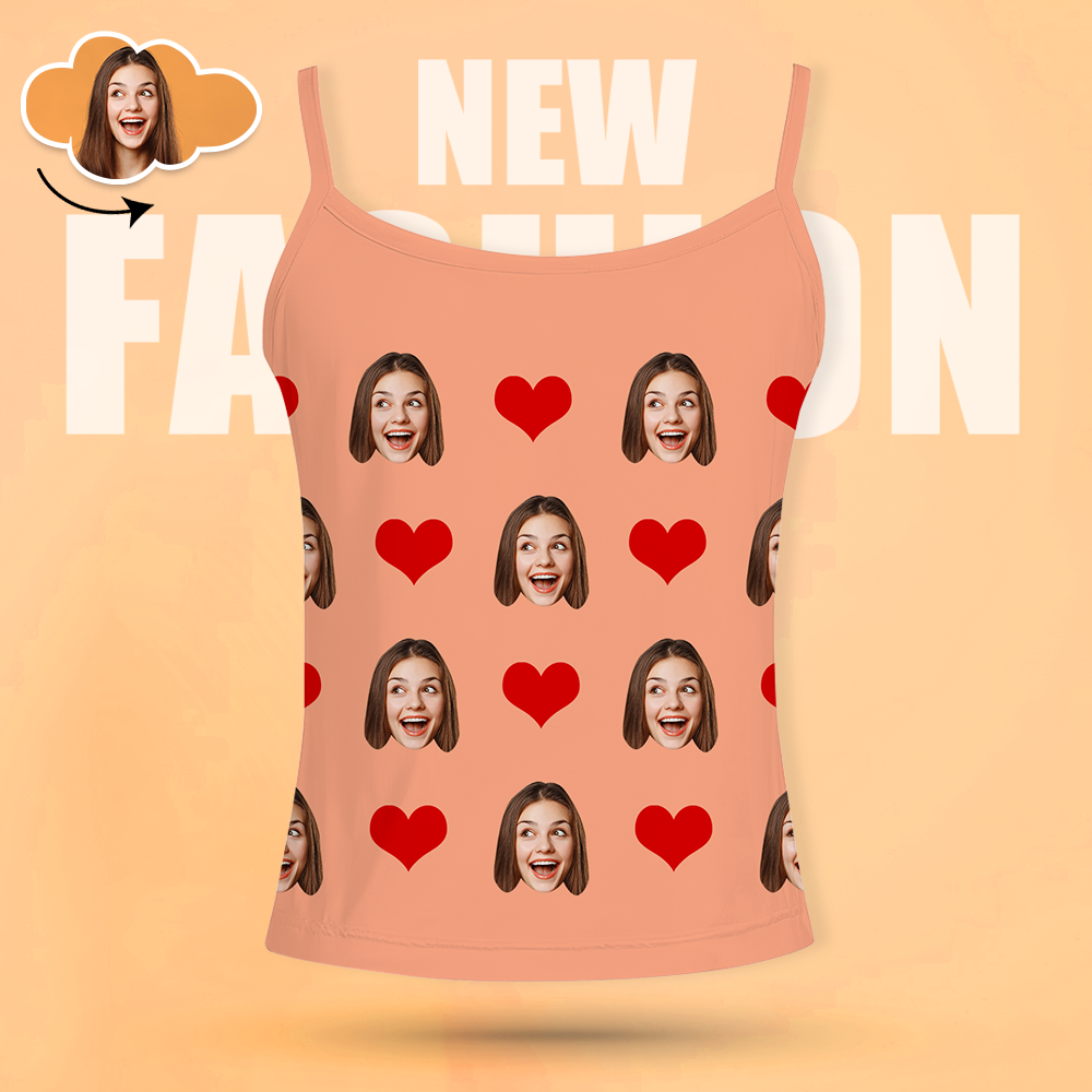 Custom Face Pants Ladie's Loose Wide-leg Pants Heart Pattern - 