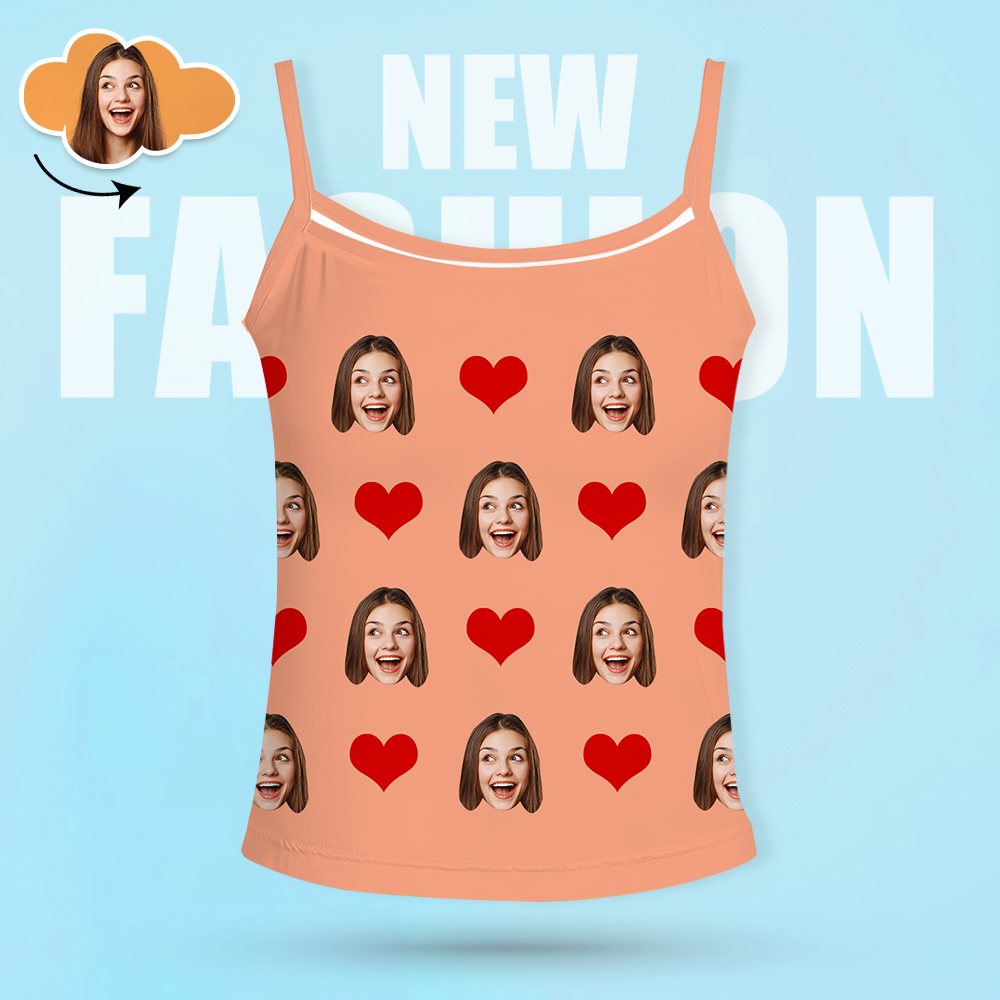 Custom Face Pants Ladie's Loose Wide-leg Pants Heart Pattern - 