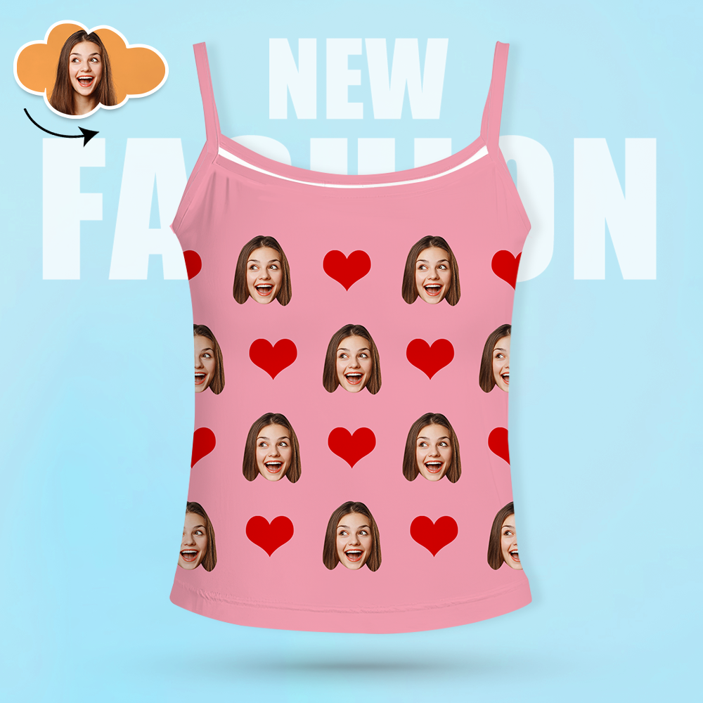 Custom Face Pants Ladie's Loose Wide-leg Pants Heart Pattern - 