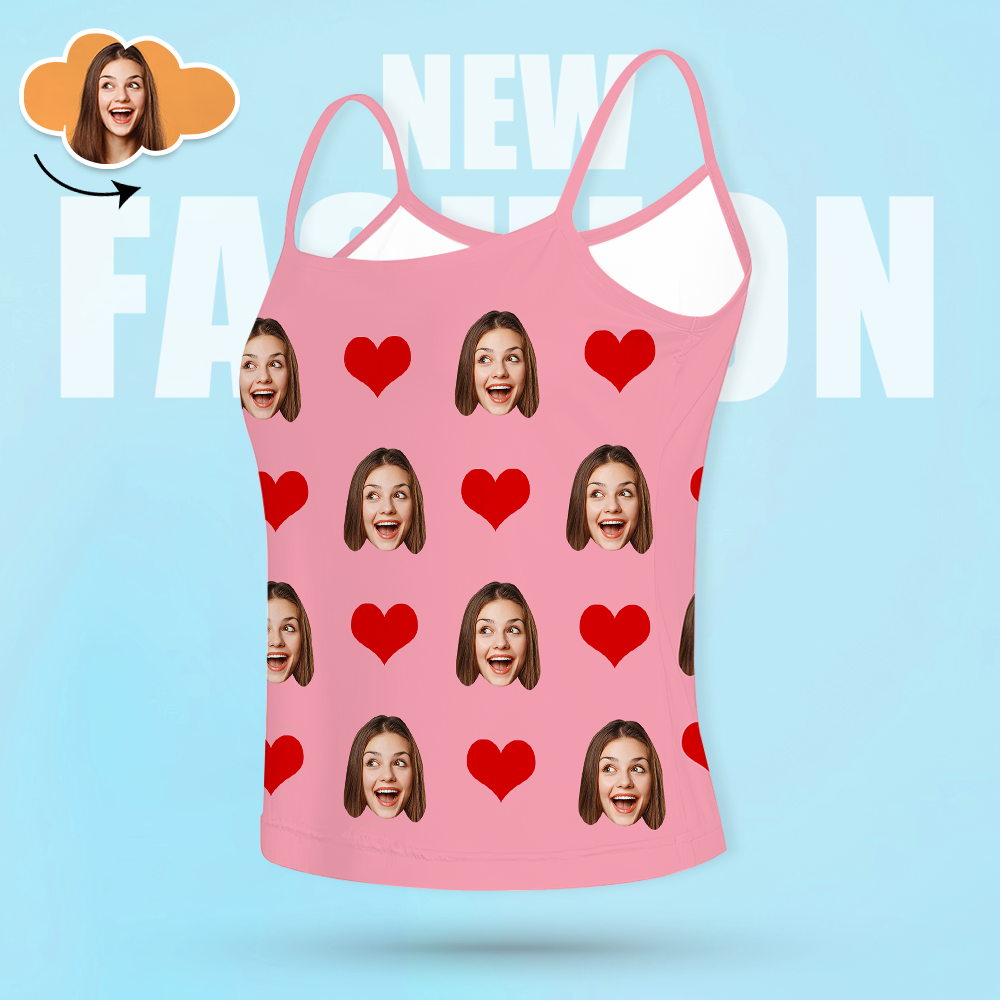 Custom Face Pants Ladie's Loose Wide-leg Pants Heart Pattern - 