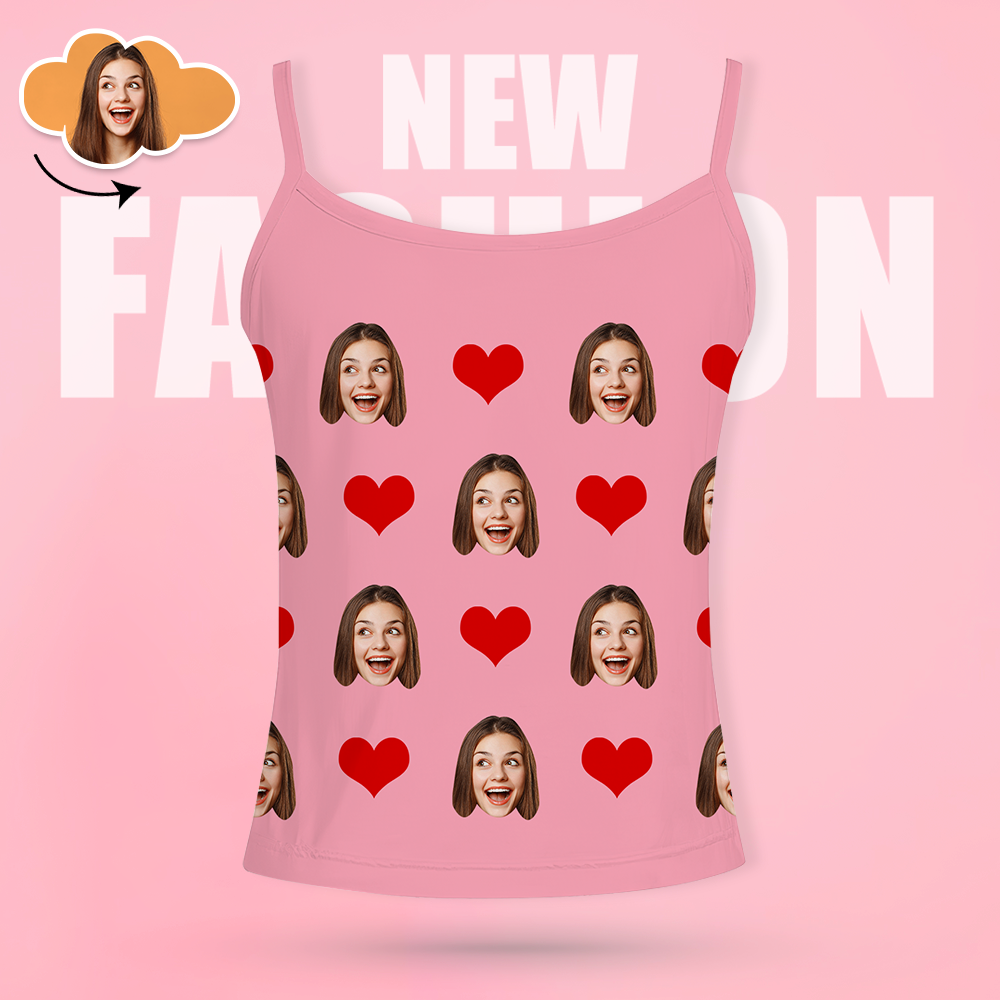 Custom Face Pants Ladie's Loose Wide-leg Pants Heart Pattern - 