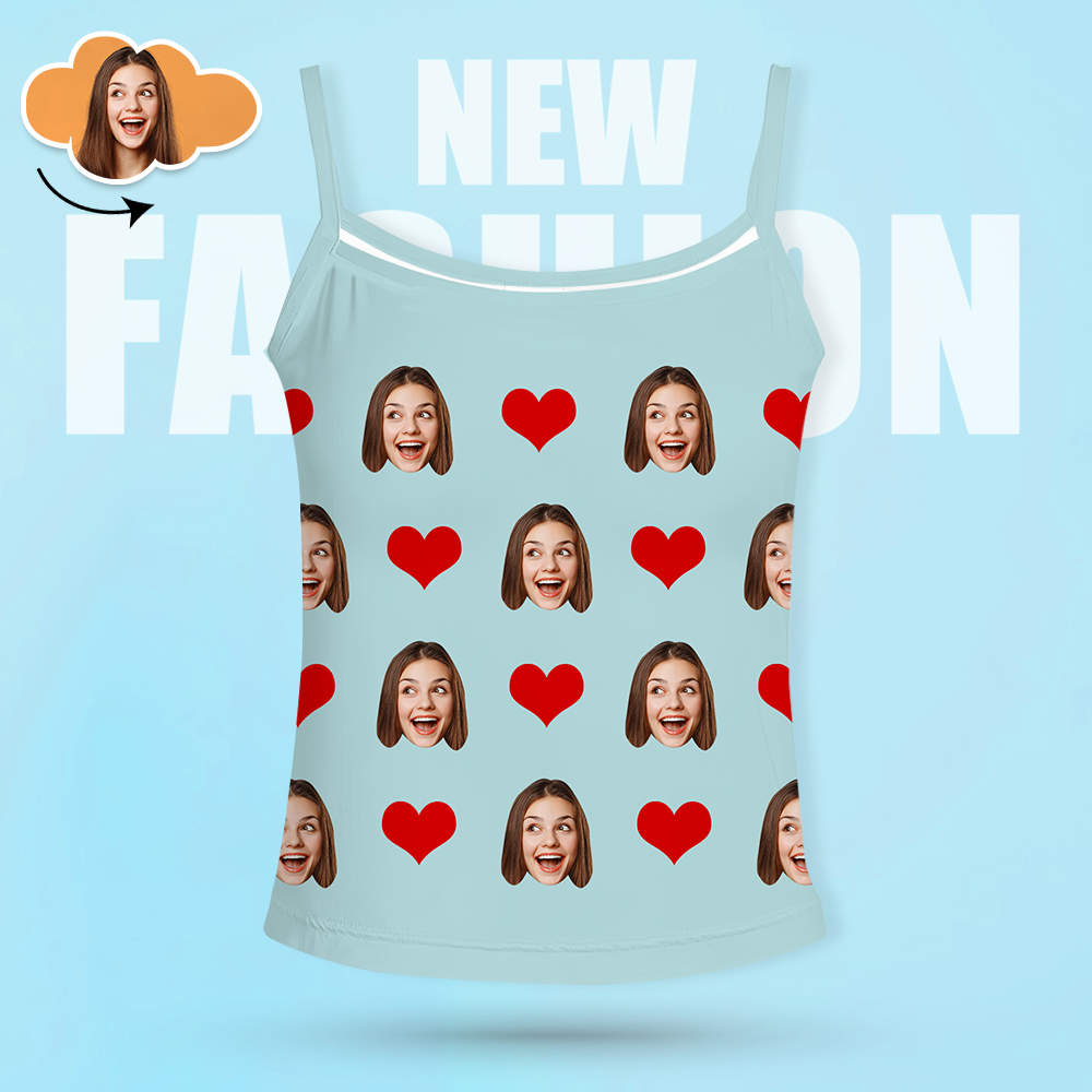 Custom Face Pants Ladie's Loose Wide-leg Pants Heart Pattern - 