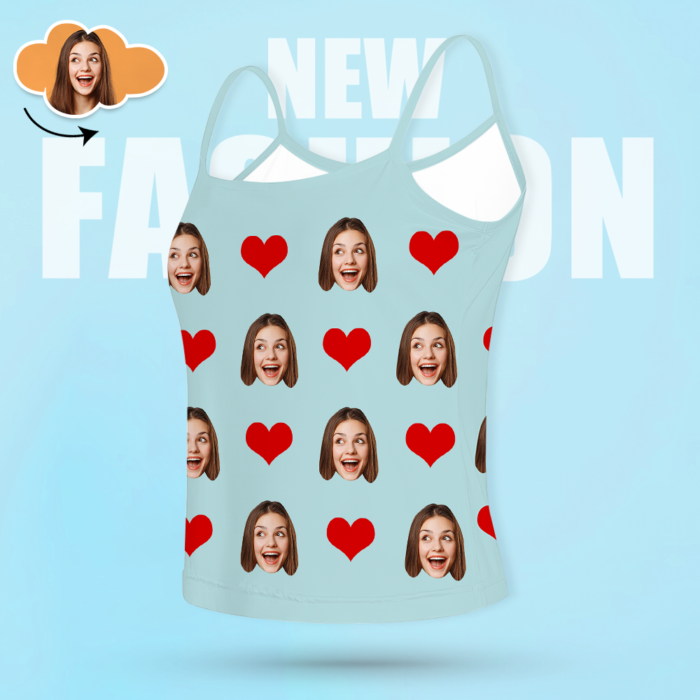 Custom Face Pants Ladie's Loose Wide-leg Pants Heart Pattern - 