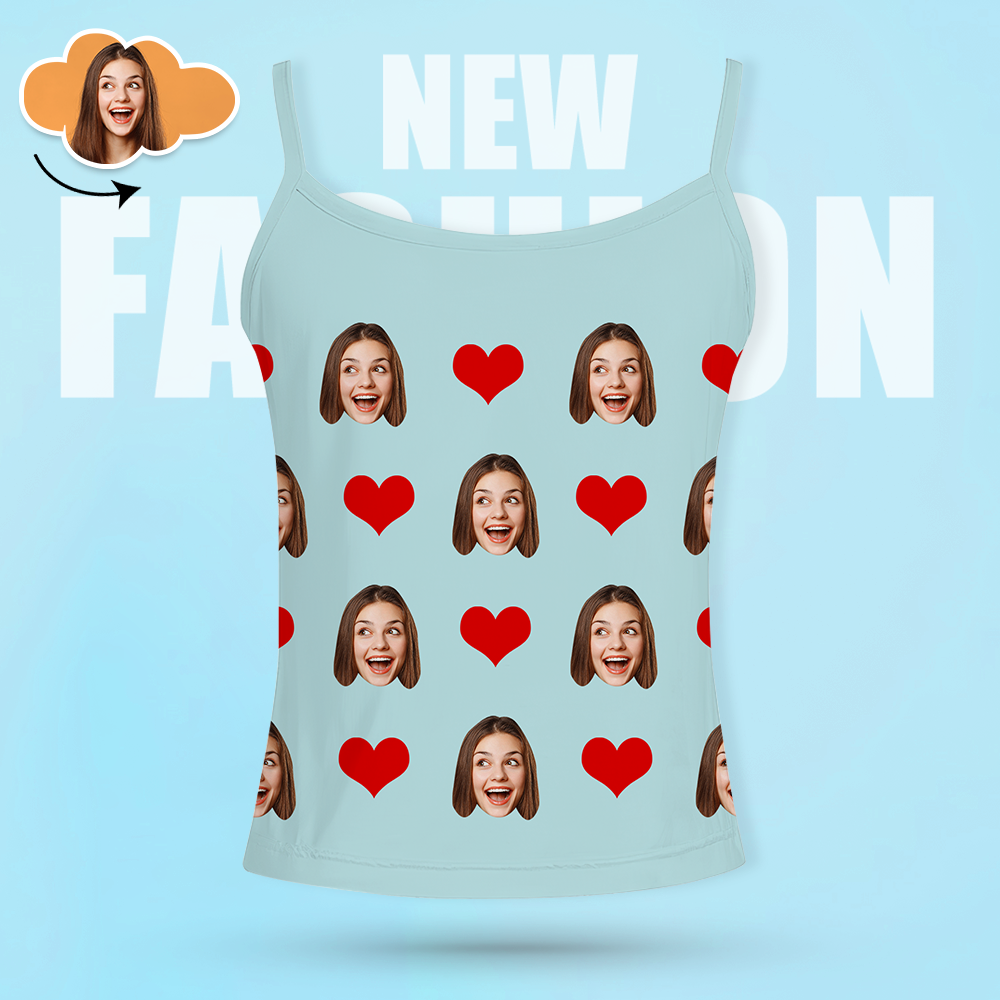 Custom Face Pants Ladie's Loose Wide-leg Pants Heart Pattern - 