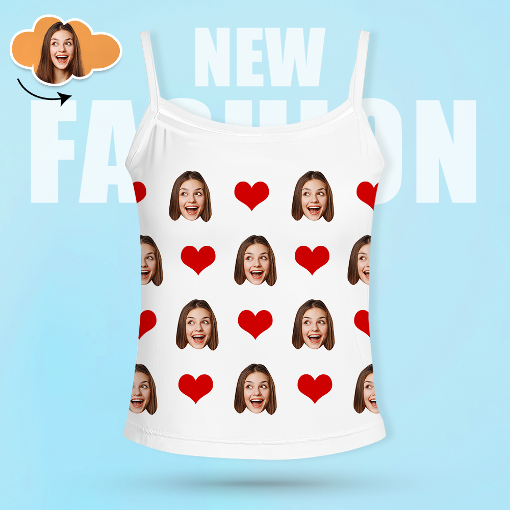 Custom Face Pants Ladie's Loose Wide-leg Pants Heart Pattern - 