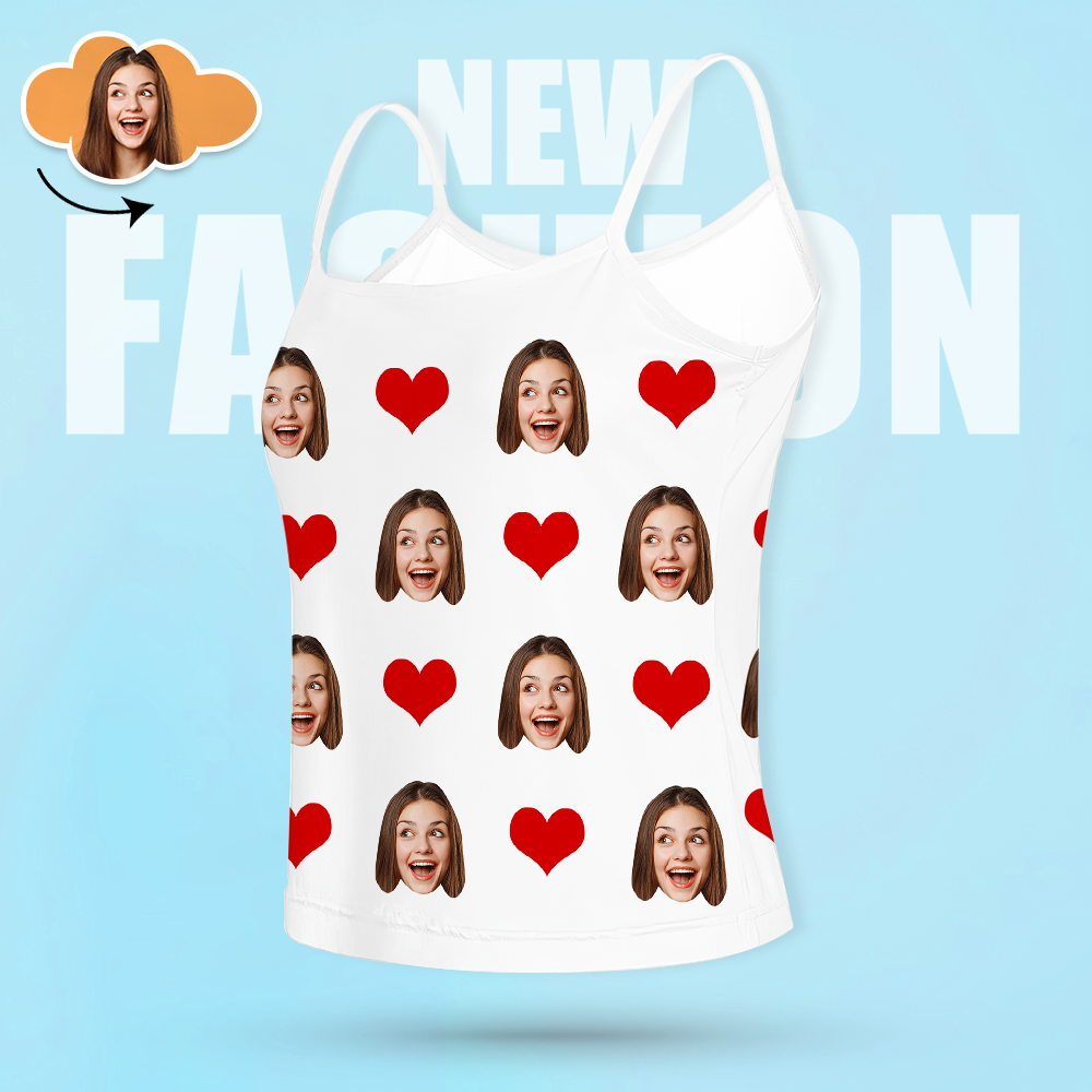 Custom Face Pants Ladie's Loose Wide-leg Pants Heart Pattern - 