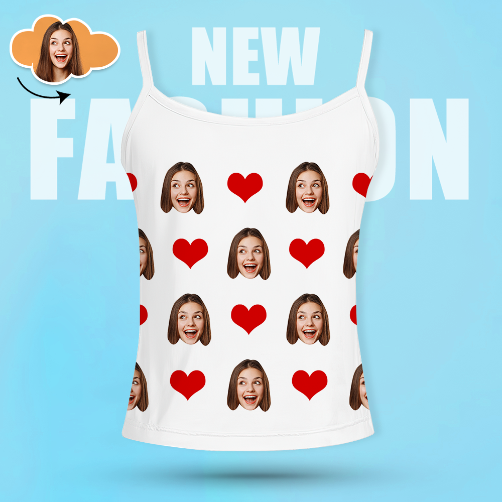 Custom Face Pants Ladie's Loose Wide-leg Pants Heart Pattern - 