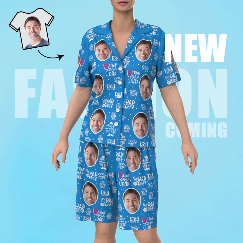 Custom Face Short Sleeve Pajamas Unique Love You Gift For Dad - 