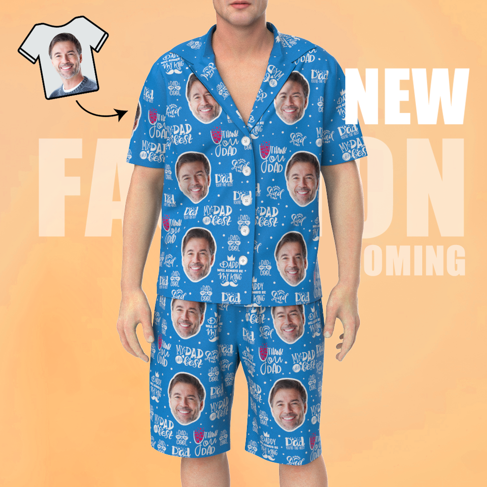 Custom Face Short Sleeve Pajamas Unique Love You Gift For Dad - 