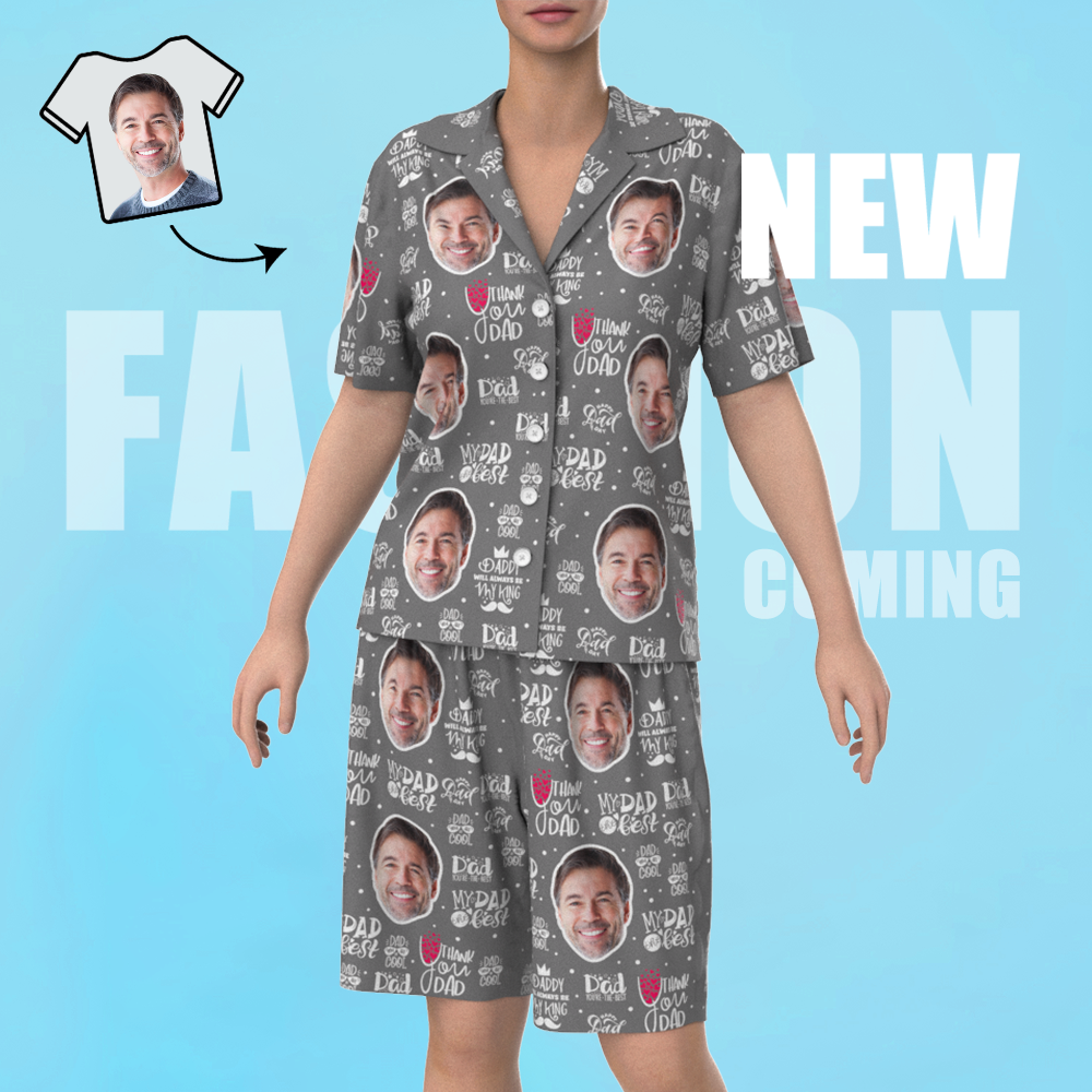 Custom Face Short Sleeve Pajamas Unique Love You Gift For Dad - 