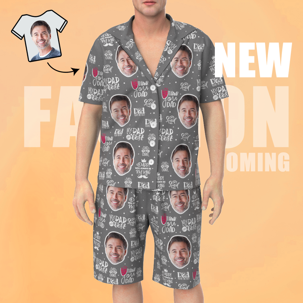 Custom Face Short Sleeve Pajamas Unique Love You Gift For Dad - 