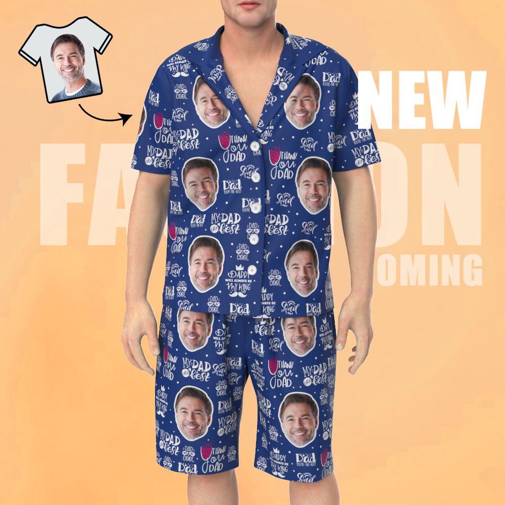 Custom Face Short Sleeve Pajamas Unique Love You Gift For Dad - 