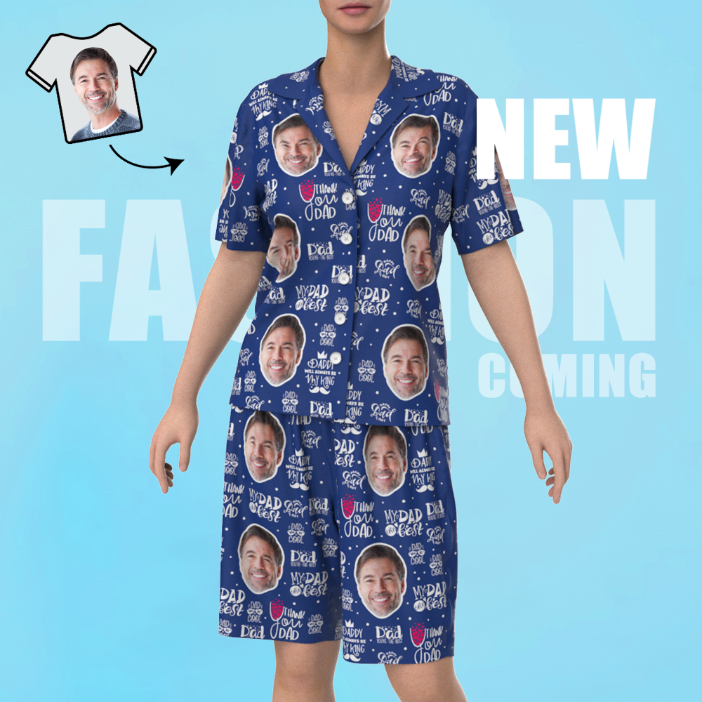 Custom Face Short Sleeve Pajamas Unique Love You Gift For Dad - 