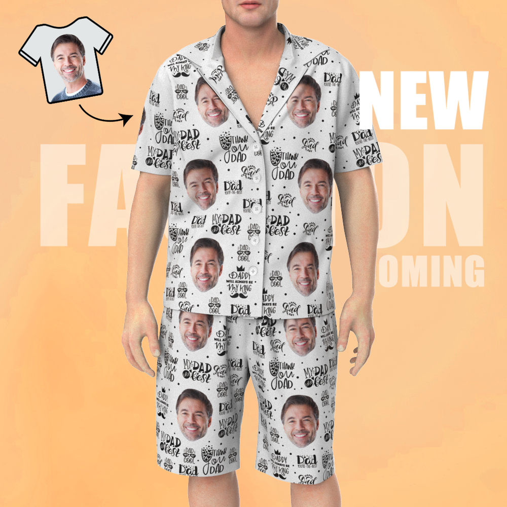 Custom Face Short Sleeve Pajamas Unique Love You Gift For Dad - 