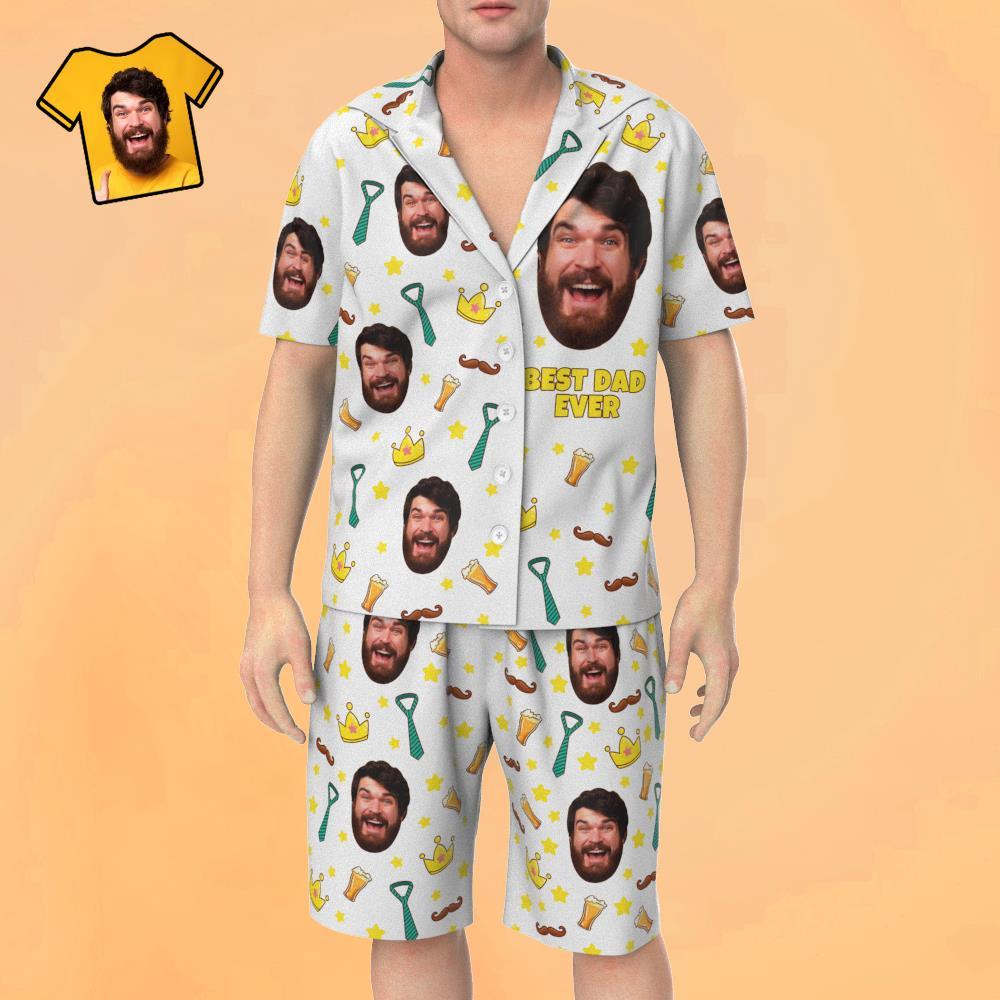 Custom Face Short Sleeve Personalized Pajamas Father's Day Gift for Dad - 