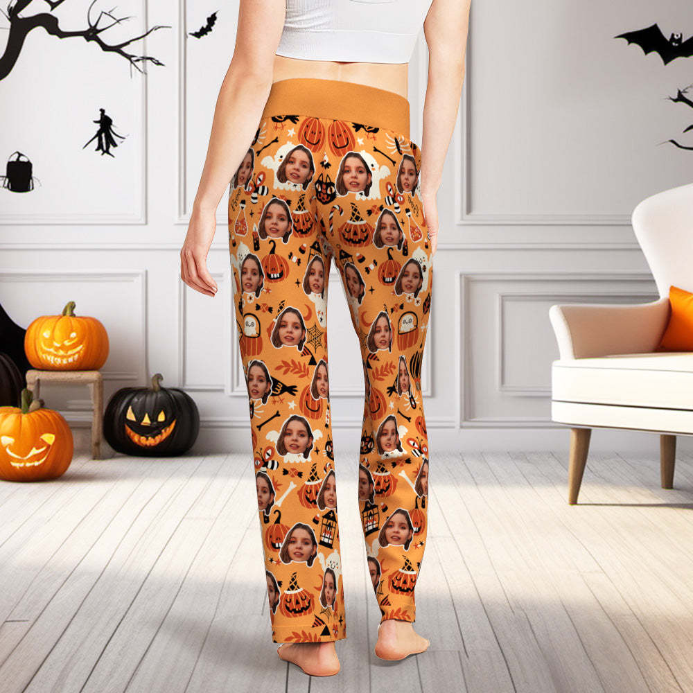 Custom Halloween-Themed Lounge Pants Ladie's Loose Wide-leg Pants - 