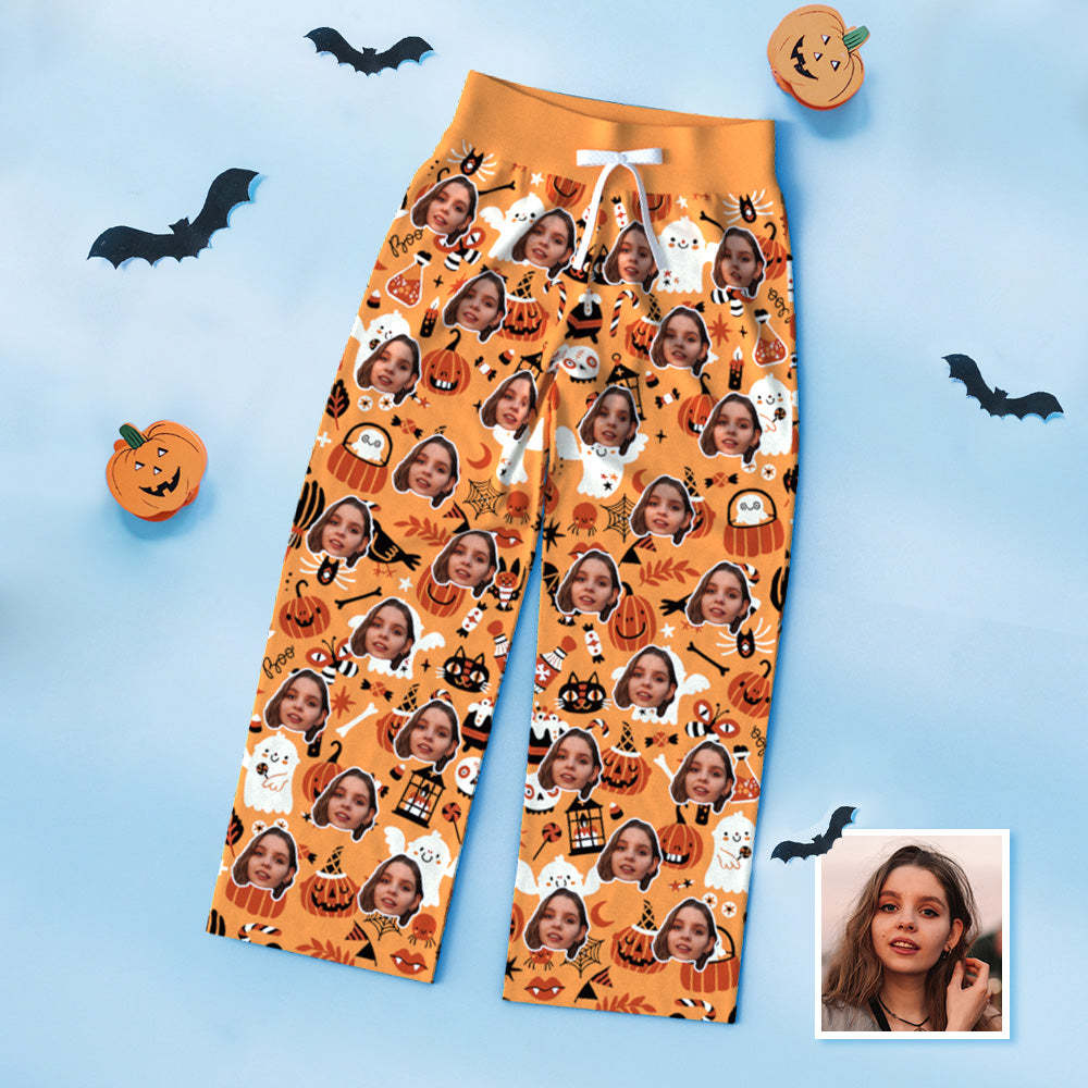 Custom Halloween-Themed Lounge Pants Ladie's Loose Wide-leg Pants - 