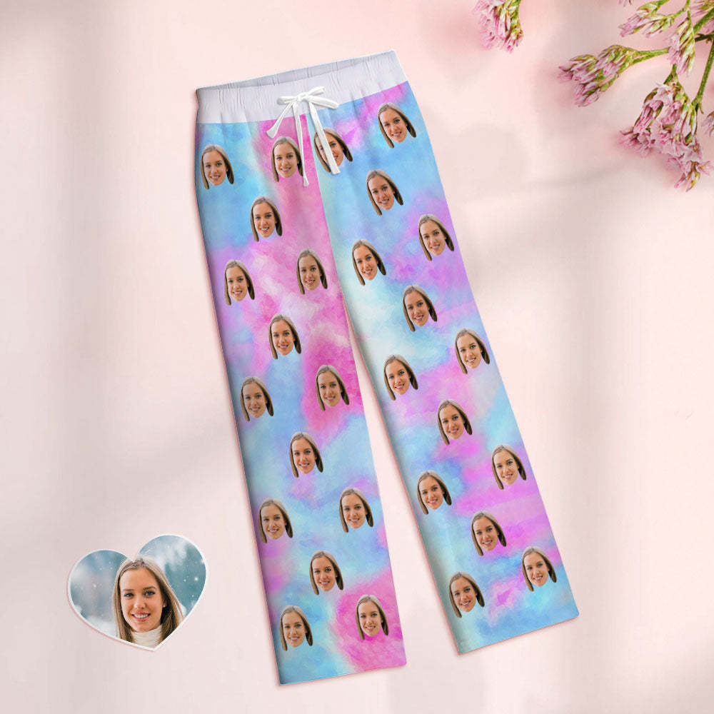 Custom Women Tie-dye Pajamas Pants Gradient Color Pajamas Pants - 