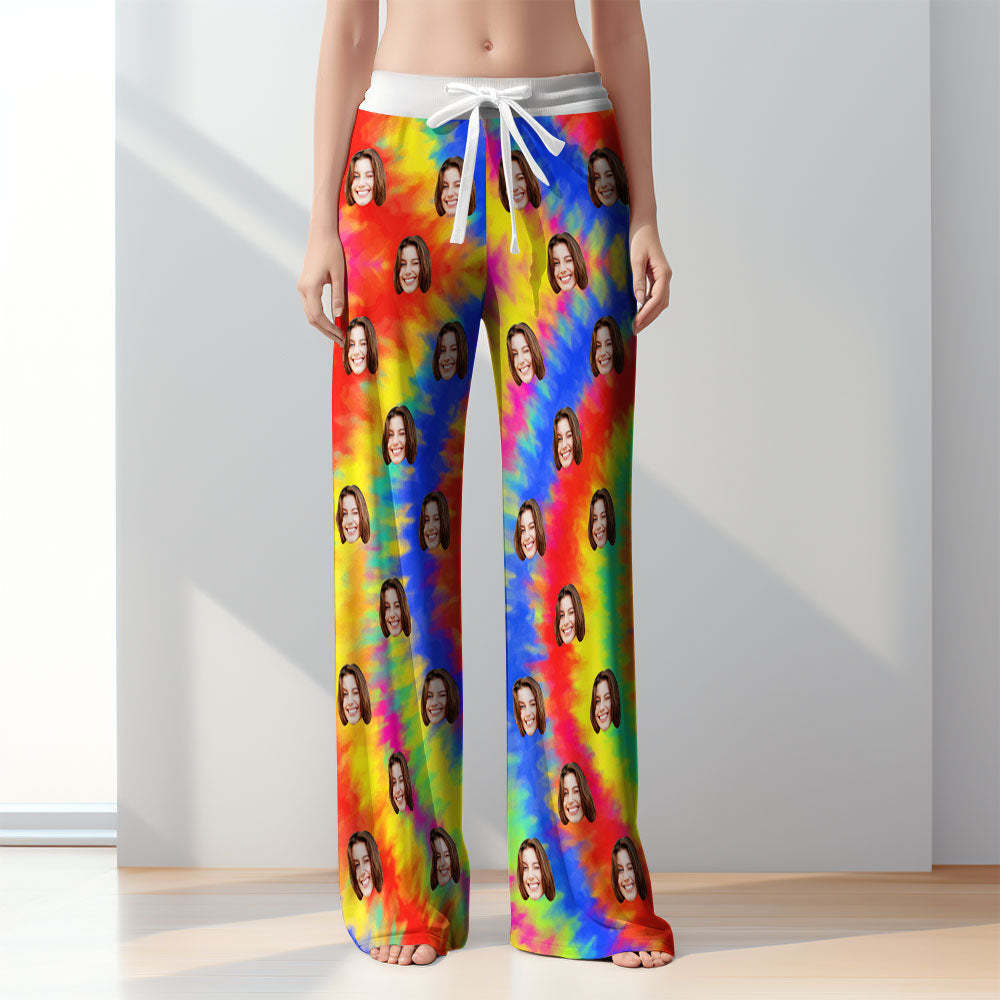 Custom Women Tie-dye Pajamas Pants Colorful Pajamas Pants - 