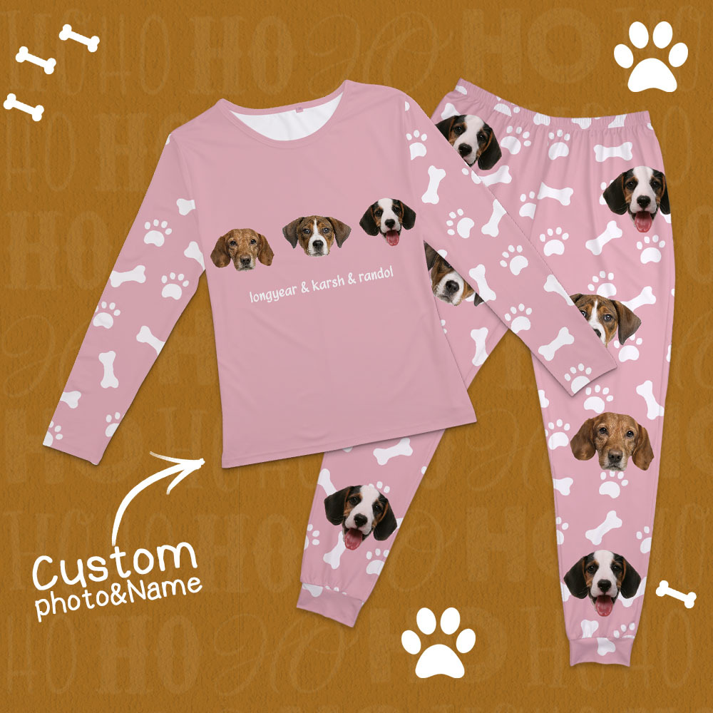Custom Photo Pet Faces - Gift For Dog Lovers, Cat Lovers - Personalized Unisex Pajamas Set Pajamas For Family