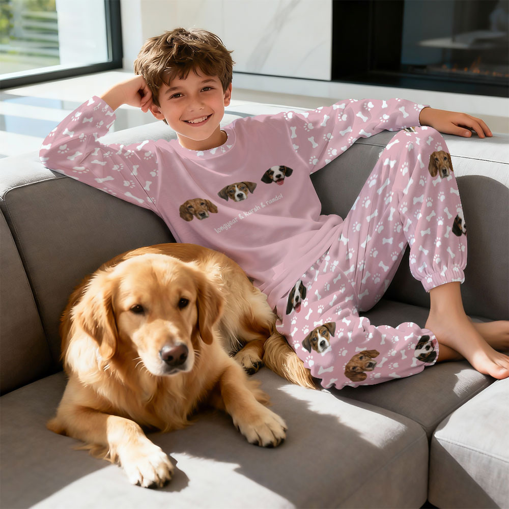 Custom Photo Pet Faces - Gift For Dog Lovers, Cat Lovers - Personalized Unisex Pajamas Set Pajamas For Family - 