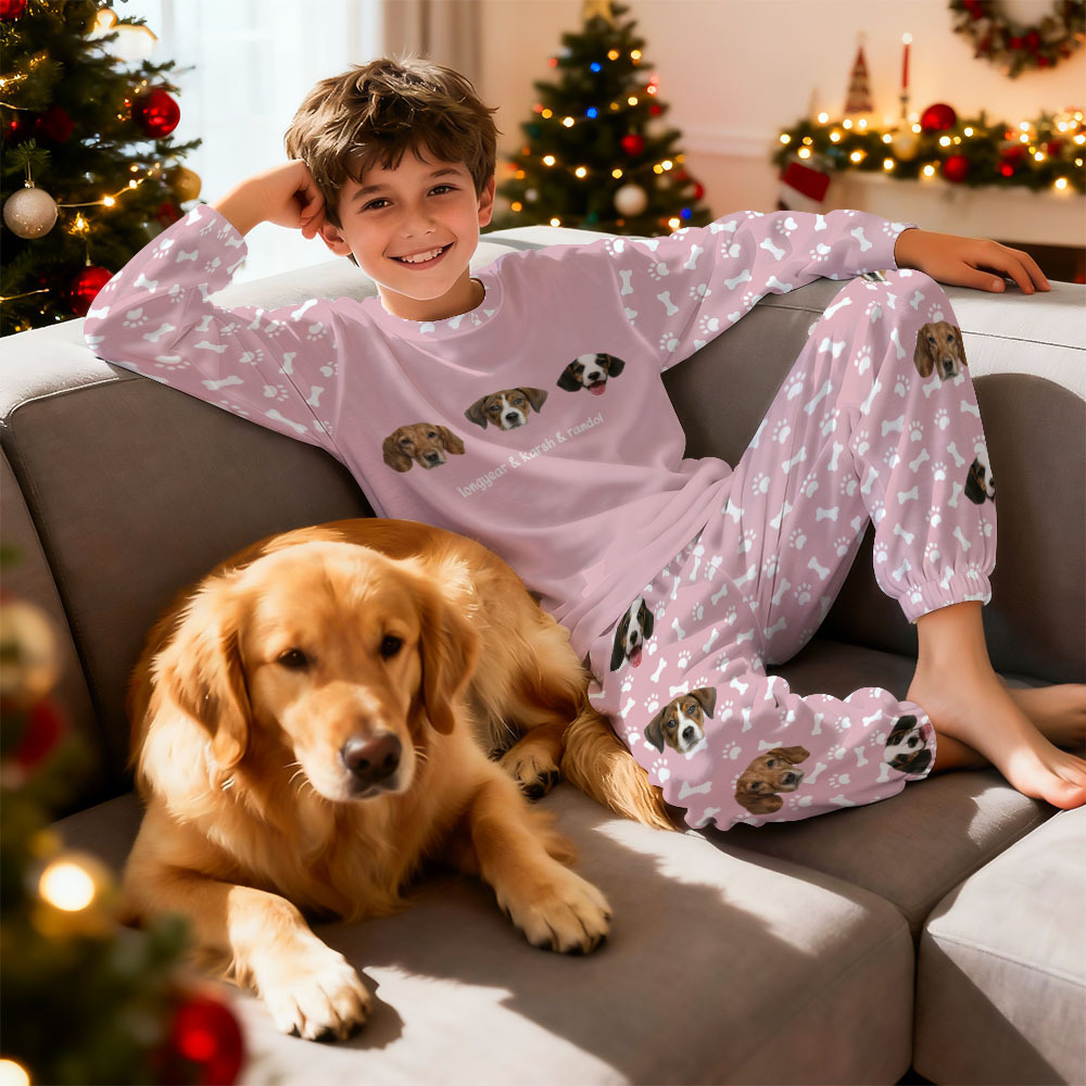 Custom Photo Pet Faces - Gift For Dog Lovers, Cat Lovers - Personalized Unisex Pajamas Set Pajamas For Family - 