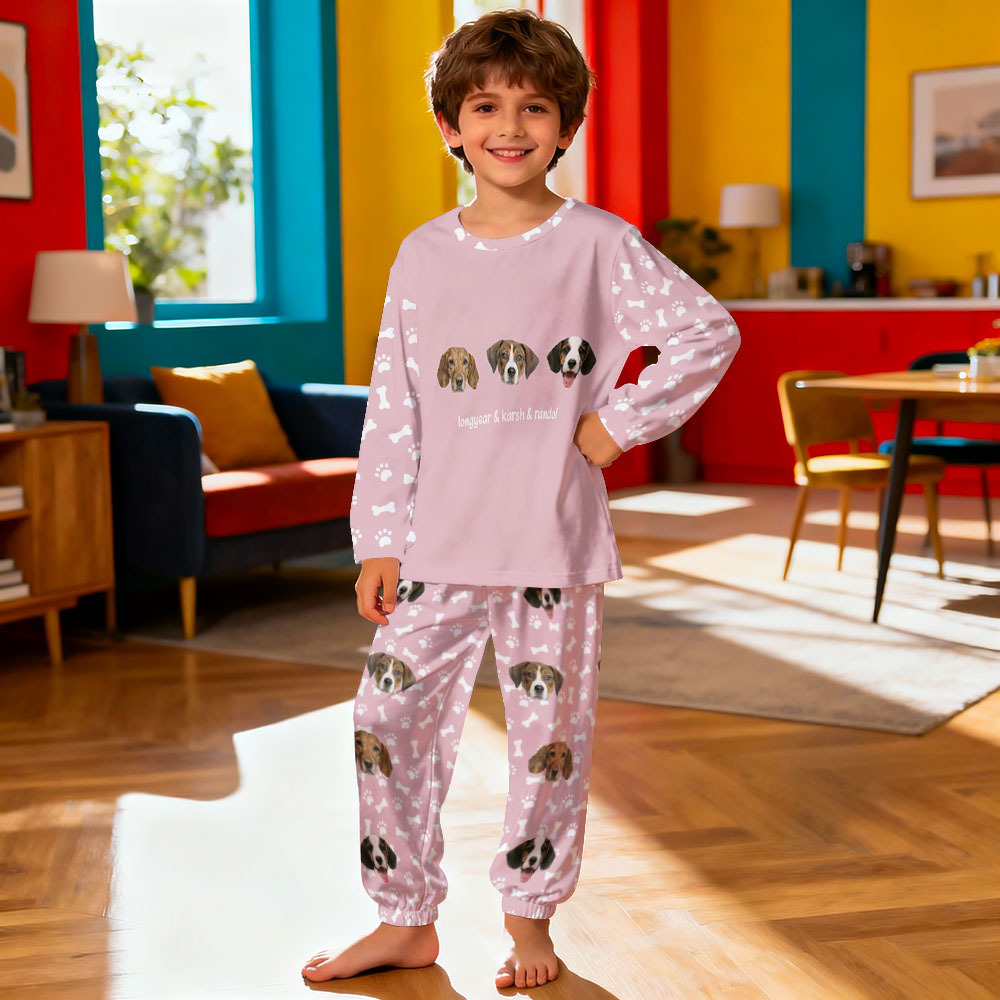 Custom Photo Pet Faces - Gift For Dog Lovers, Cat Lovers - Personalized Unisex Pajamas Set Pajamas For Family - 