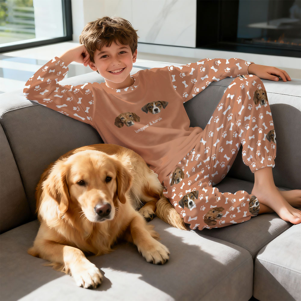 Custom Photo Pet Faces - Gift For Dog Lovers, Cat Lovers - Personalized Unisex Pajamas Set Pajamas For Family - 