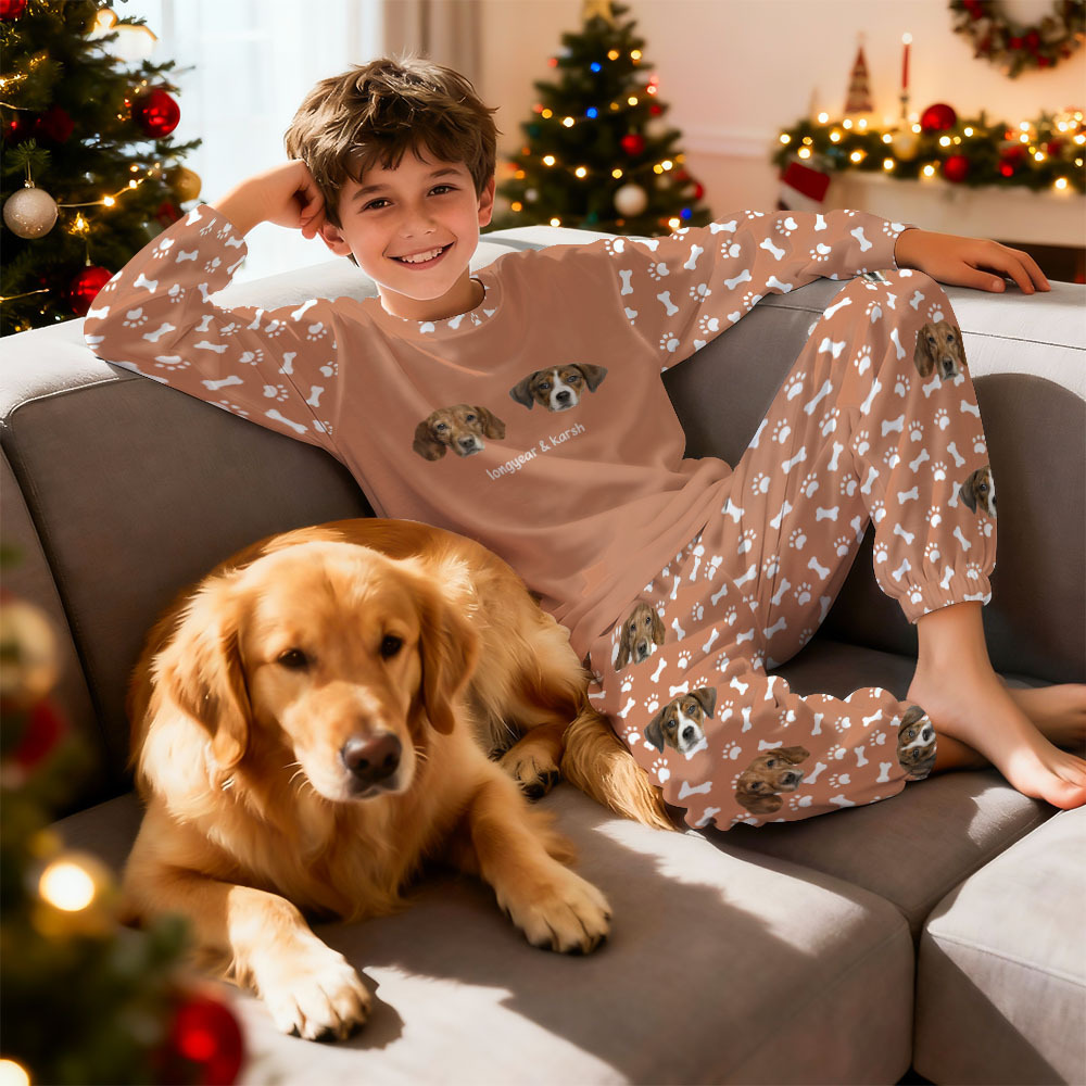 Custom Photo Pet Faces - Gift For Dog Lovers, Cat Lovers - Personalized Unisex Pajamas Set Pajamas For Family - 